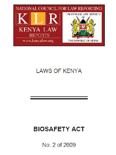 Biosafety Act No.2 of 2009
